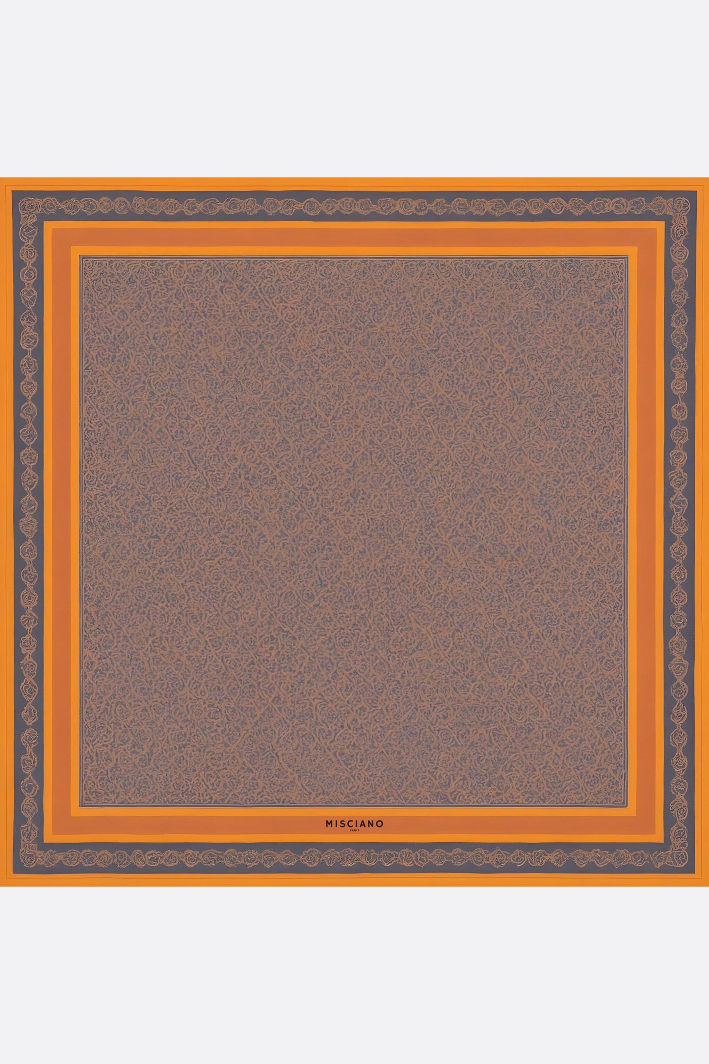 Carré de soie Ombres d'orient imprimé double face 90x90 cm
