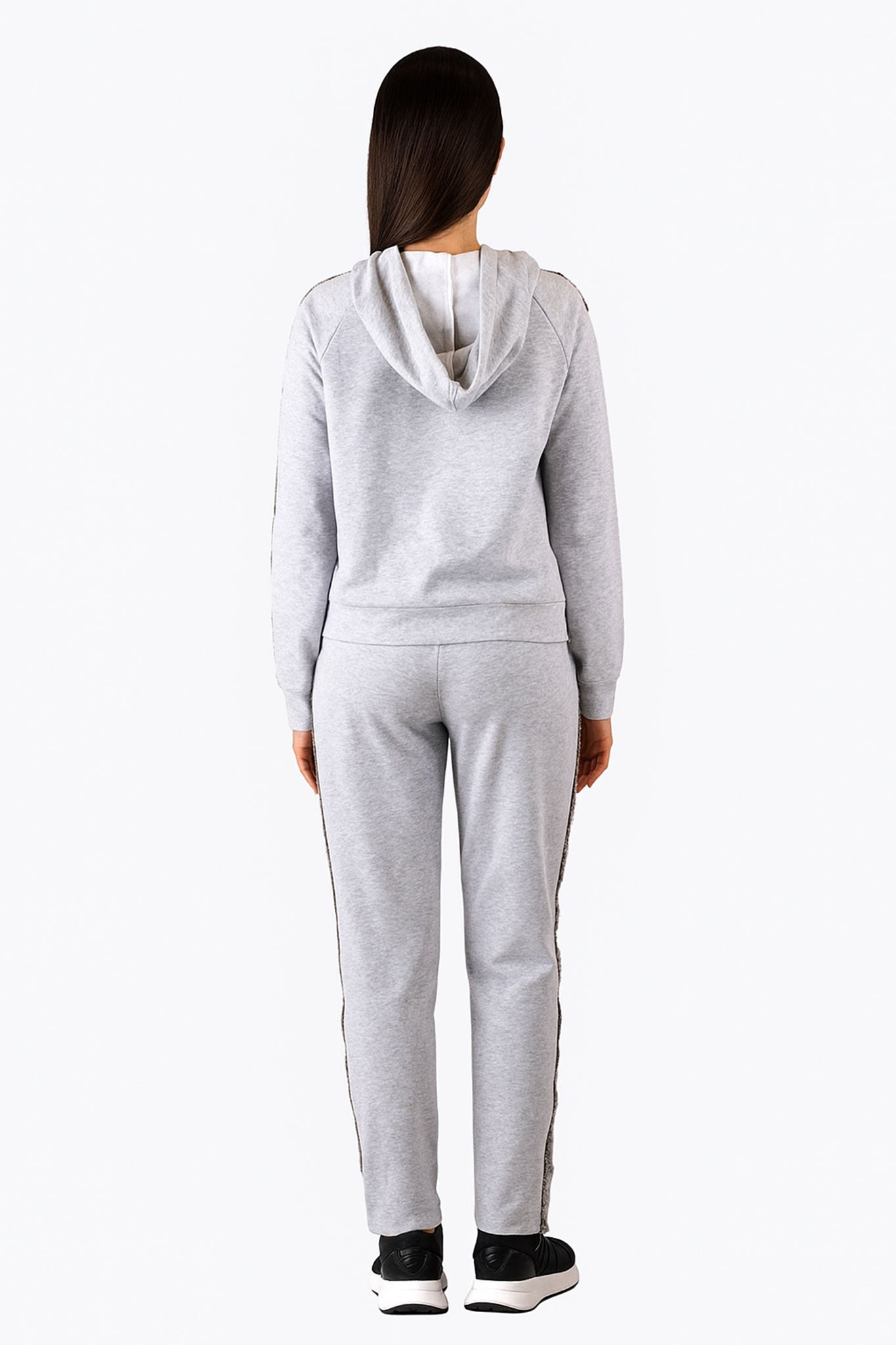 Ensemble de survêtement gris perle à bandes sequins pailletées - MISCIANO