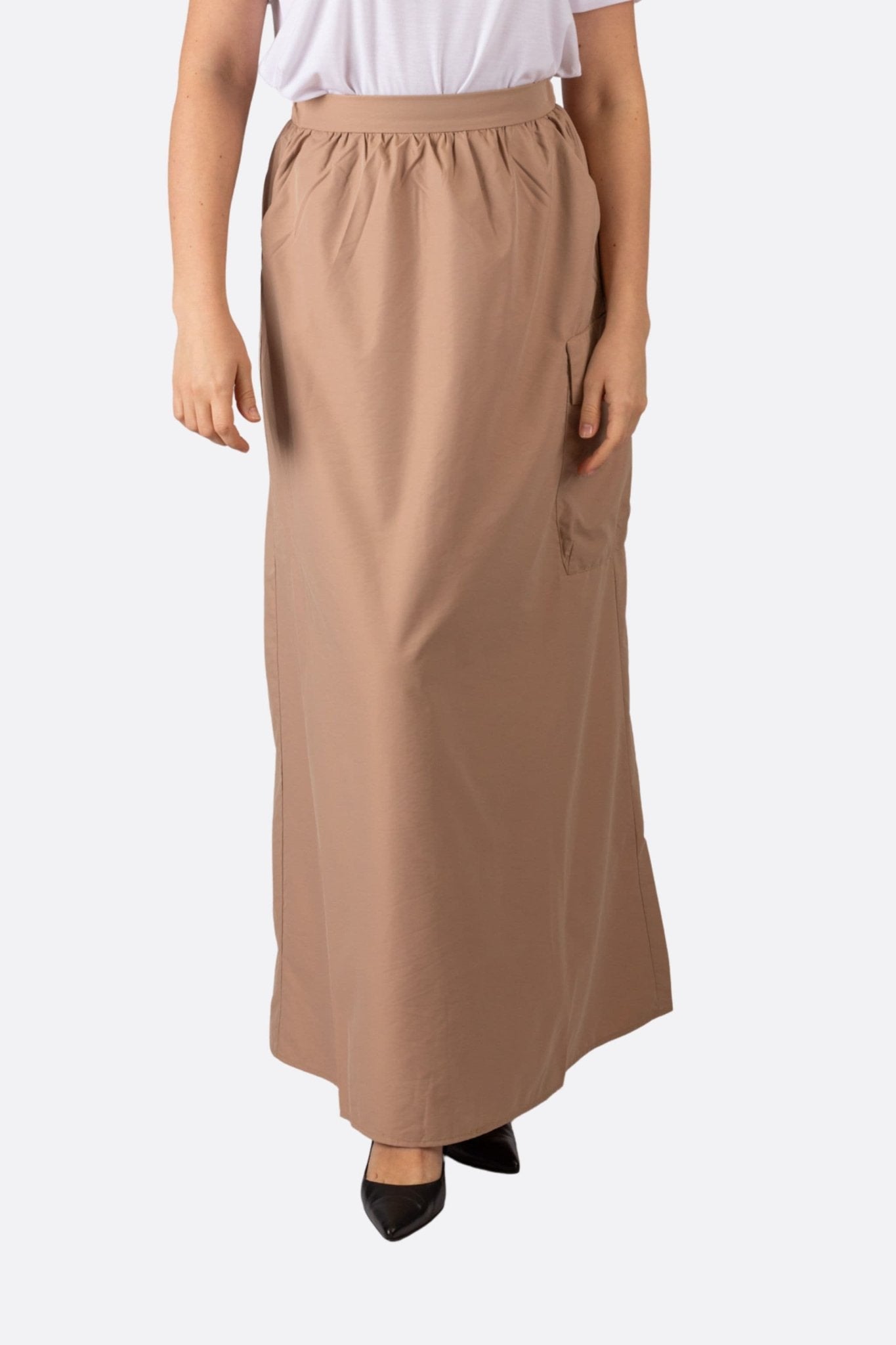 Jupe longue beige à taille élastique - MISCIANO