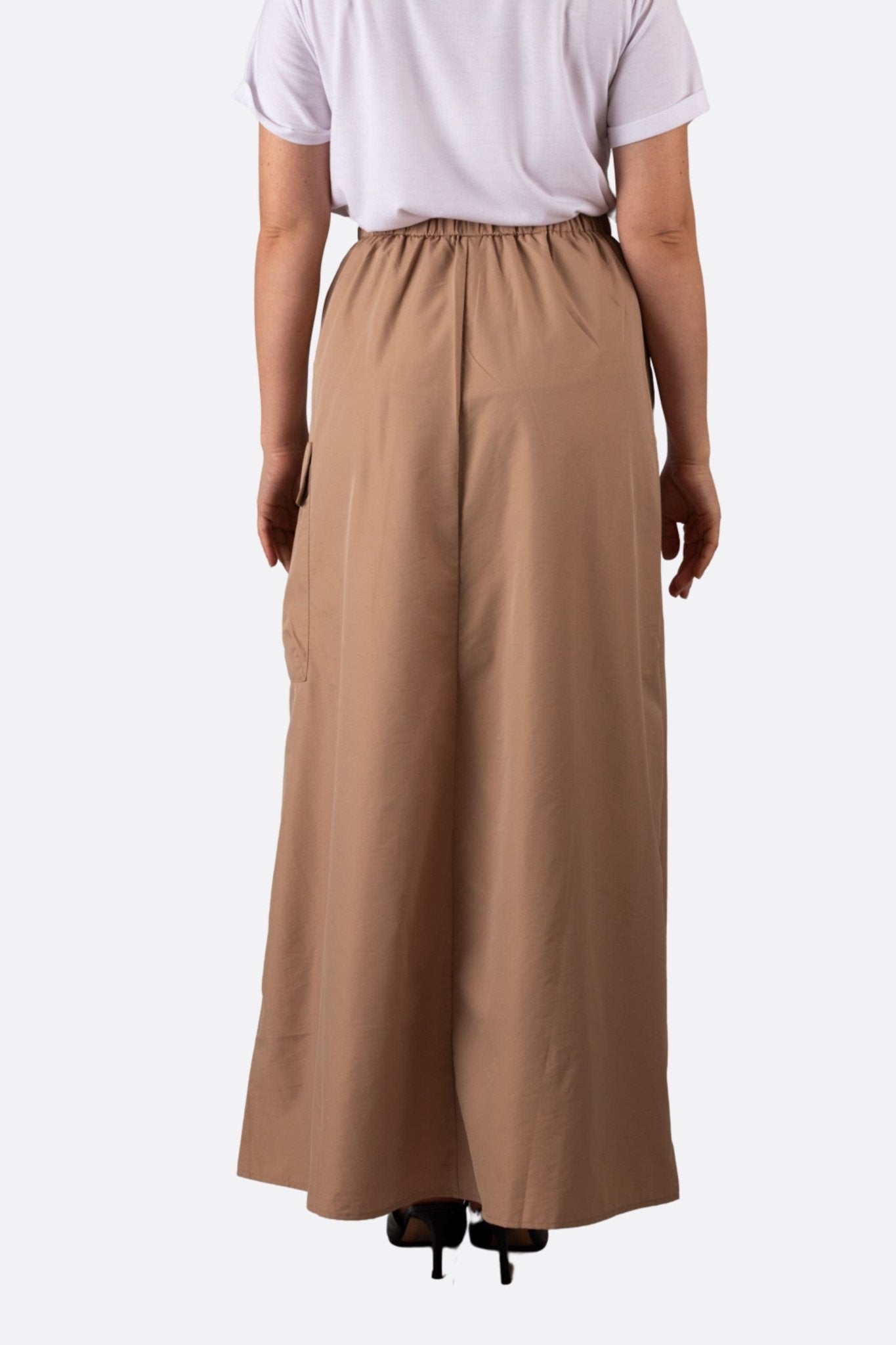 Jupe longue beige à taille élastique - MISCIANO