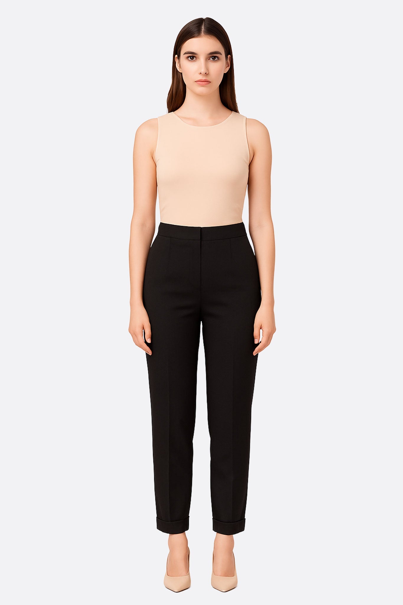 Pantalon noir doit coupe fluide et structurée - MISCIANO