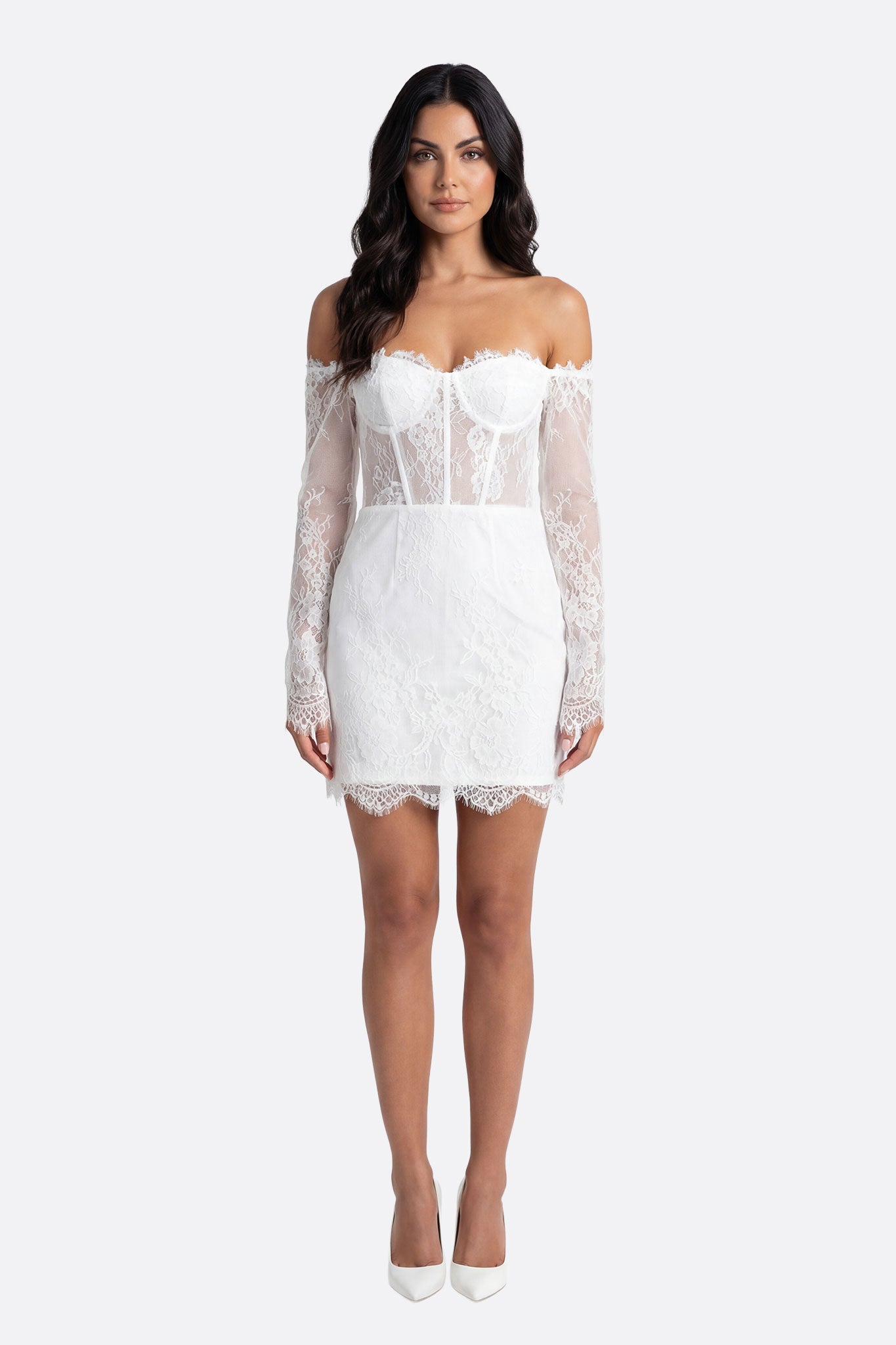 robe droite robe cocktail dentelle blanche