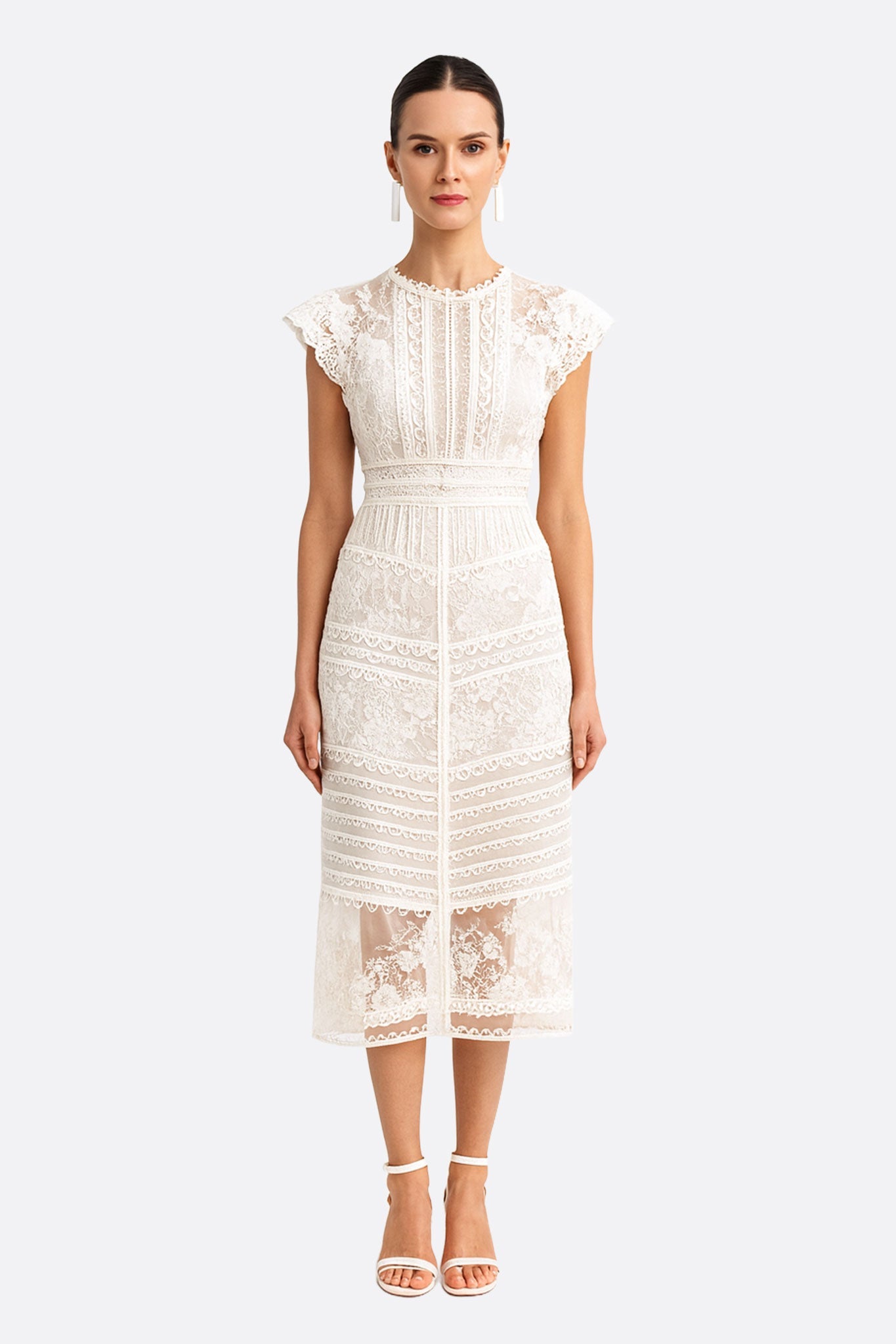 Manches Courtes Robe Ete Dentelle Acheter Robe D'été En Dentelle Blanche Au  Crochet Pour Femmes