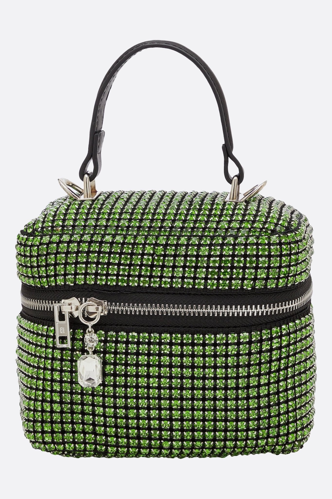 Sac à main de soirée compact à cristaux verts avec bandoulière amovible - MISCIANO