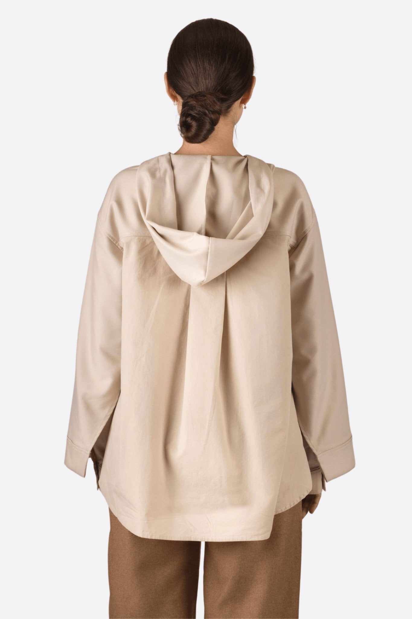 Veste beige à capuche zippée - MISCIANO