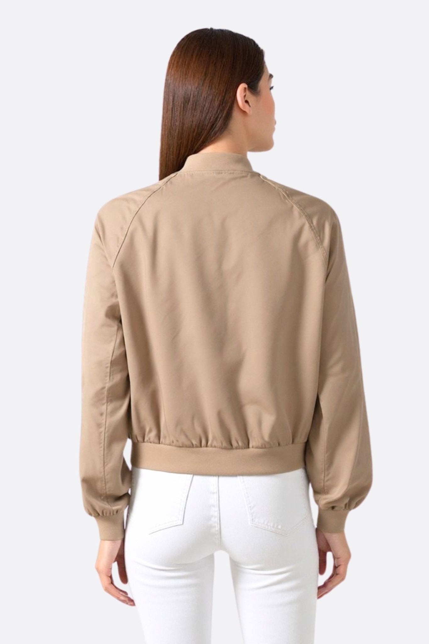 Veste bomber satinée beige taupe zippée - MISCIANO