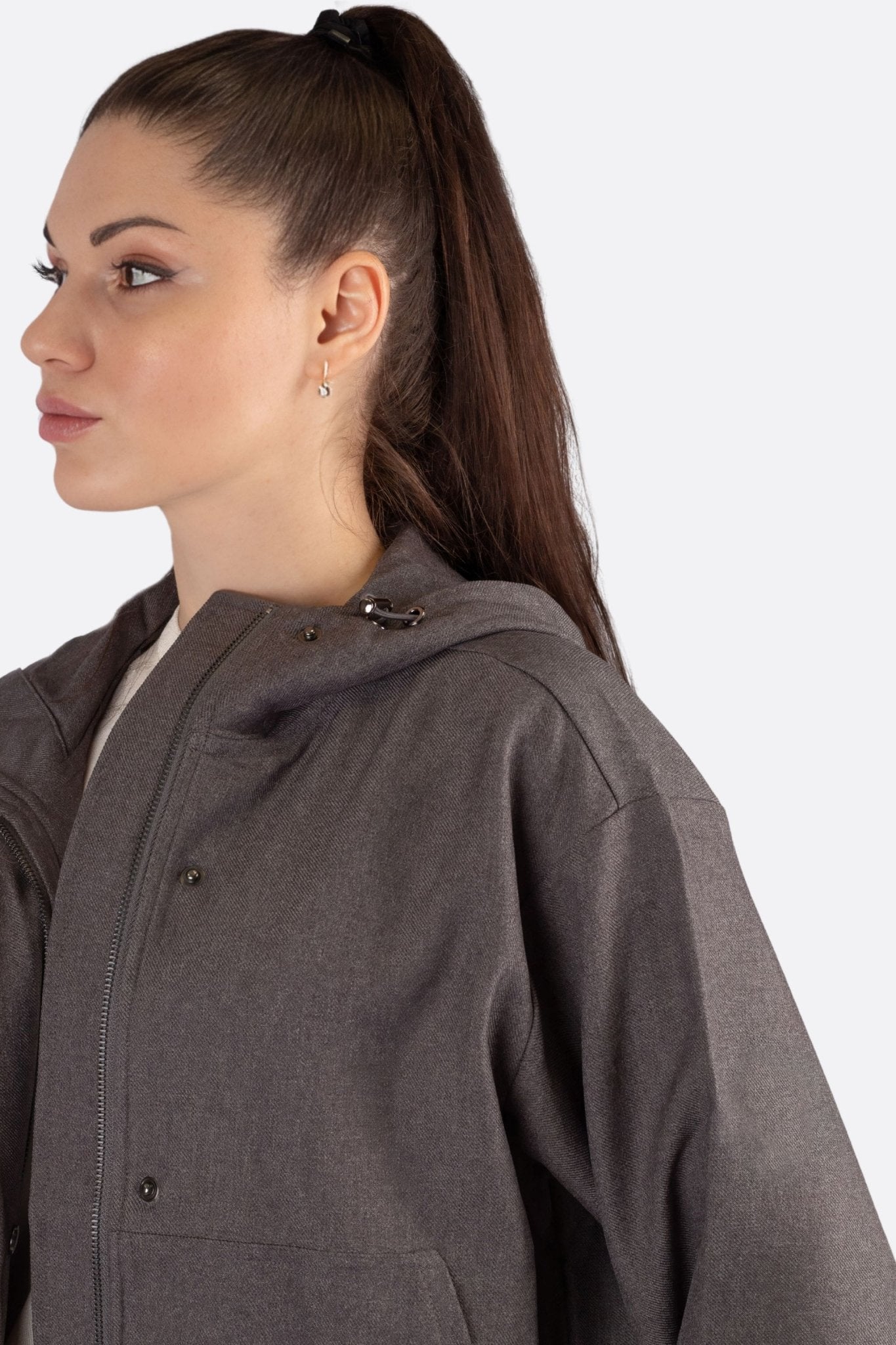 Veste coupe - vent sport en tissu gris anthracite - MISCIANO