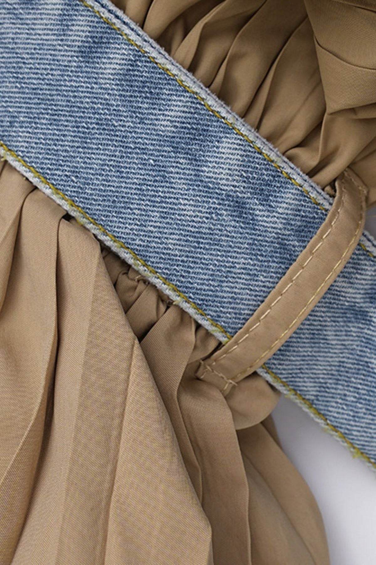 Veste courte en denim déstructurée tissu plissé - MISCIANO