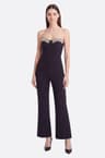 Combinaison bustier noire à détails argentés