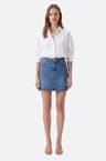 Jupe courte denim en coton coupe droite