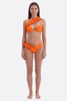 Maillot de bain deux-pièces orange à volants