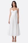 Robe midi blanche à bretelles nouées