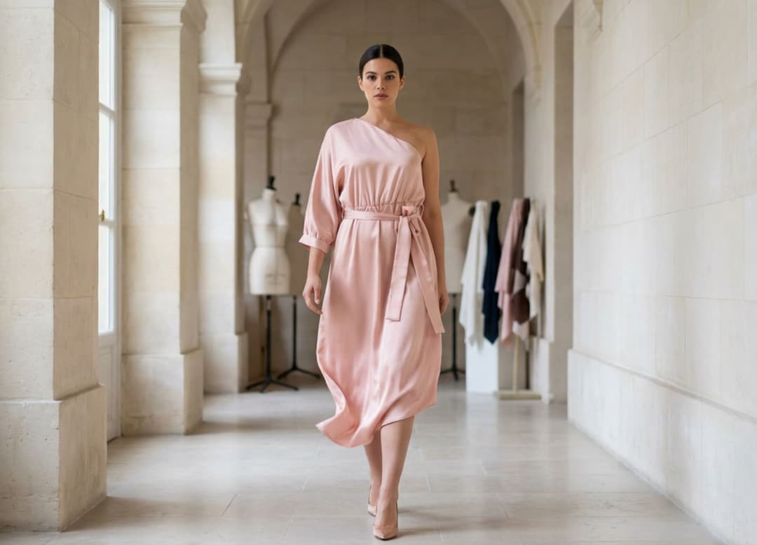 Jeu de lumière sur un drapé couture observé dans un atelier minimaliste