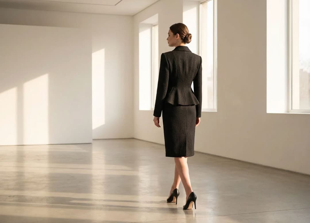 Silhouette féminine en veste matelassée Misciano, saisie dans un déplacement léger.