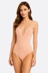 Body nude in tulle trasparente e perline delicate 