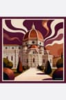 Silk square 90 Majestic Florence double-sided