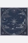Silk square celestial compass printed double-sided 90x90 cm
