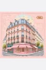 Silk square Paris Rose printed double face 90x90 cm