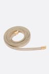 Thin golden calf leather belt with metallic details