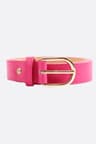 Fuchsia leather cowhide belt with textured grain