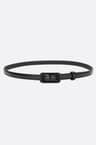 Fine black belt with a rectangular coated buckle
