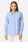 Light blue striped shirt with sequined shoulders