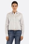 White shirt with fine stripes and sparkling details