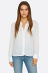 Oversize weiße Bluse mit Strass