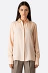 Camicia rosa con colletto classico decorato con paillettes