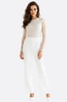 White combination with lace high and puffed sleeves