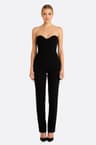 Combinaison noire bustier à coupe évasée