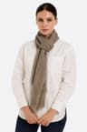 Écharpe beige en mélange noble Modal, Laine et Cachemire
