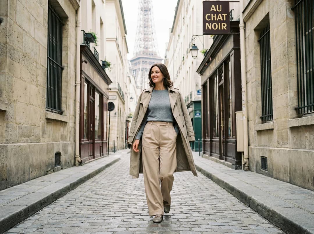 Pantalon beige en lin léger pour une allure décontractée et élégante