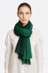 Grünes Seiden- und Baumwollfoulard mit Farbverlauf