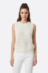 Gilet senza maniche in lana e mohair bianco