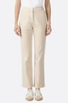 Pantalón beige de cintura alta elástica 
