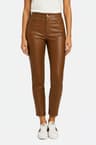 Pantalon en simili cuir camel