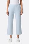 Light blue wide trousers in technical fabric with a 7/8 cut