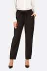 Casual black pants with elastic waistband