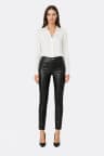 Black faux leather pants