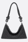 Pochette strass nera con manico annodato
