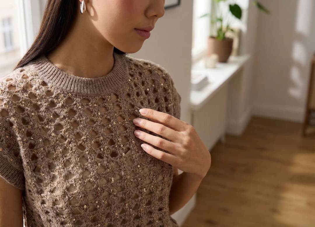 Pull à sequins doux pour une tenue élégante de jour ou de soirée