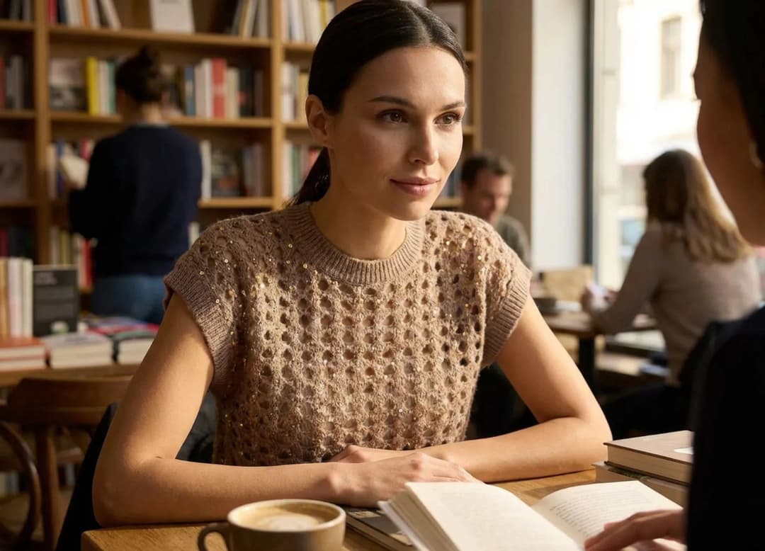 Pull à sequins en maille douce pour une tenue élégante de jour ou de soirée