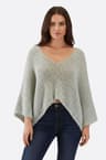 Pull de plage turquoise en maille ajourée