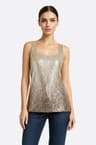 Beige powdered and bronze gradient sequin T-shirt