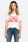 T-shirt blanc brodé Ciao Amore à coupe oversize