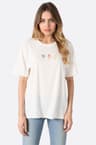 Oversize weißes T-Shirt mit Gelato-Stickerei