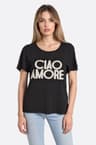 Camiseta CIAO AMORE negra de corte oversize