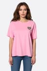 T-shirt rose à manches courtes orné d’une broderie cœur
