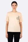 Pastellrosa T-Shirt mit glitzerndem Detail